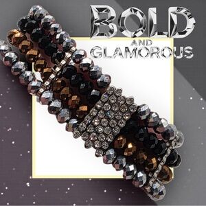 Flashy Multi-Tone Crystal Stretch Bracelet